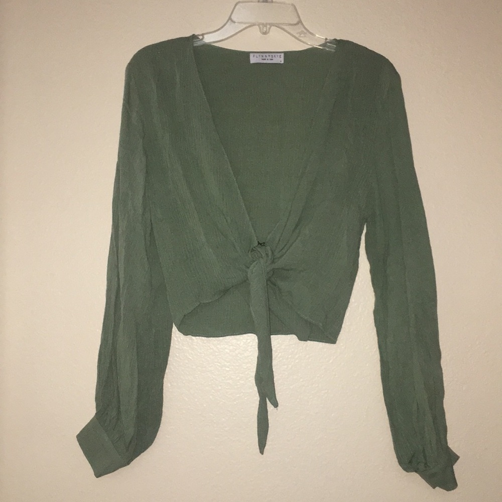 Flynn Skye Green Tie Top